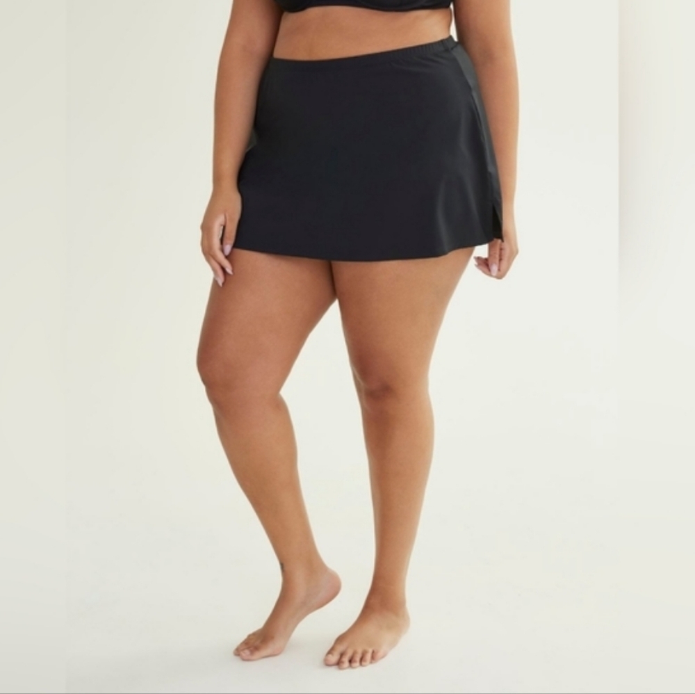 Penningtons Swim Skirt Bikini Bottoms Black Brief Swimsuit Plus Size 6X